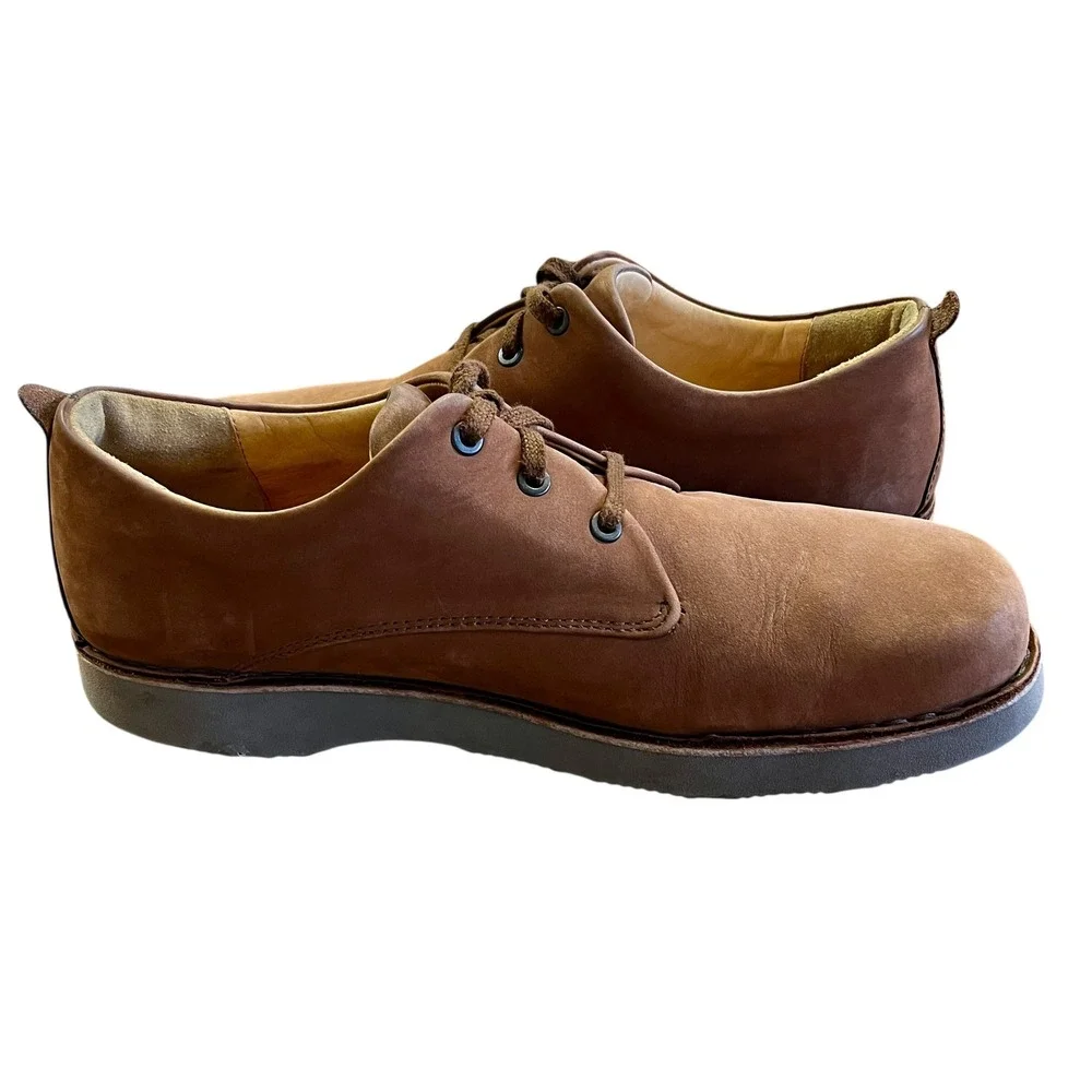 SAMUEL HUBBARD Brown Nubuck Leather Free Oxford Shoes Mens 12‎ Lace Up Vibram